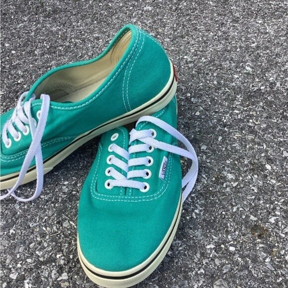 Acubi mermaidcore fairycore Vans Lo Pro Canvas Turquoise Sneakers women size 5 - Picture 4 of 6